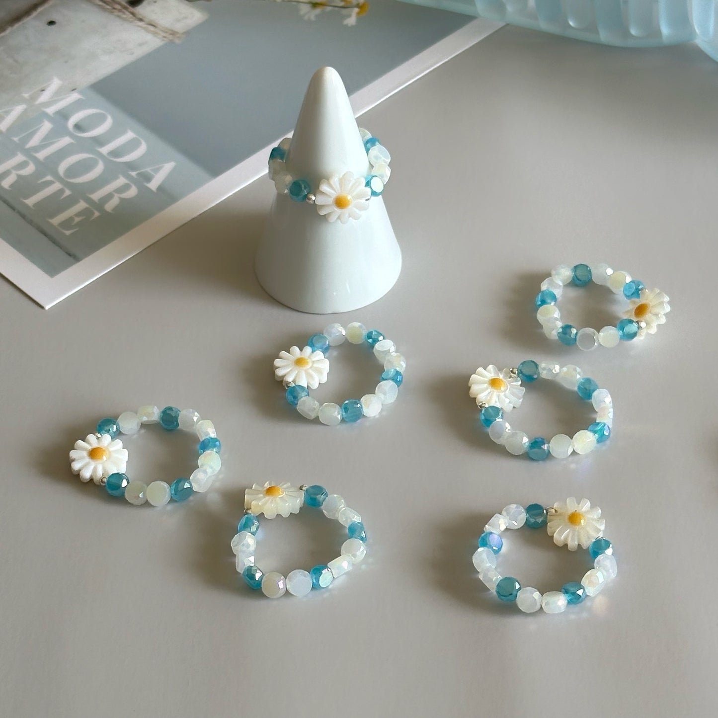 Daisy flat beaded Ring