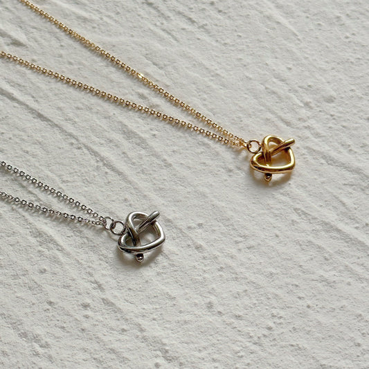 Heart pretzel pendant Necklace