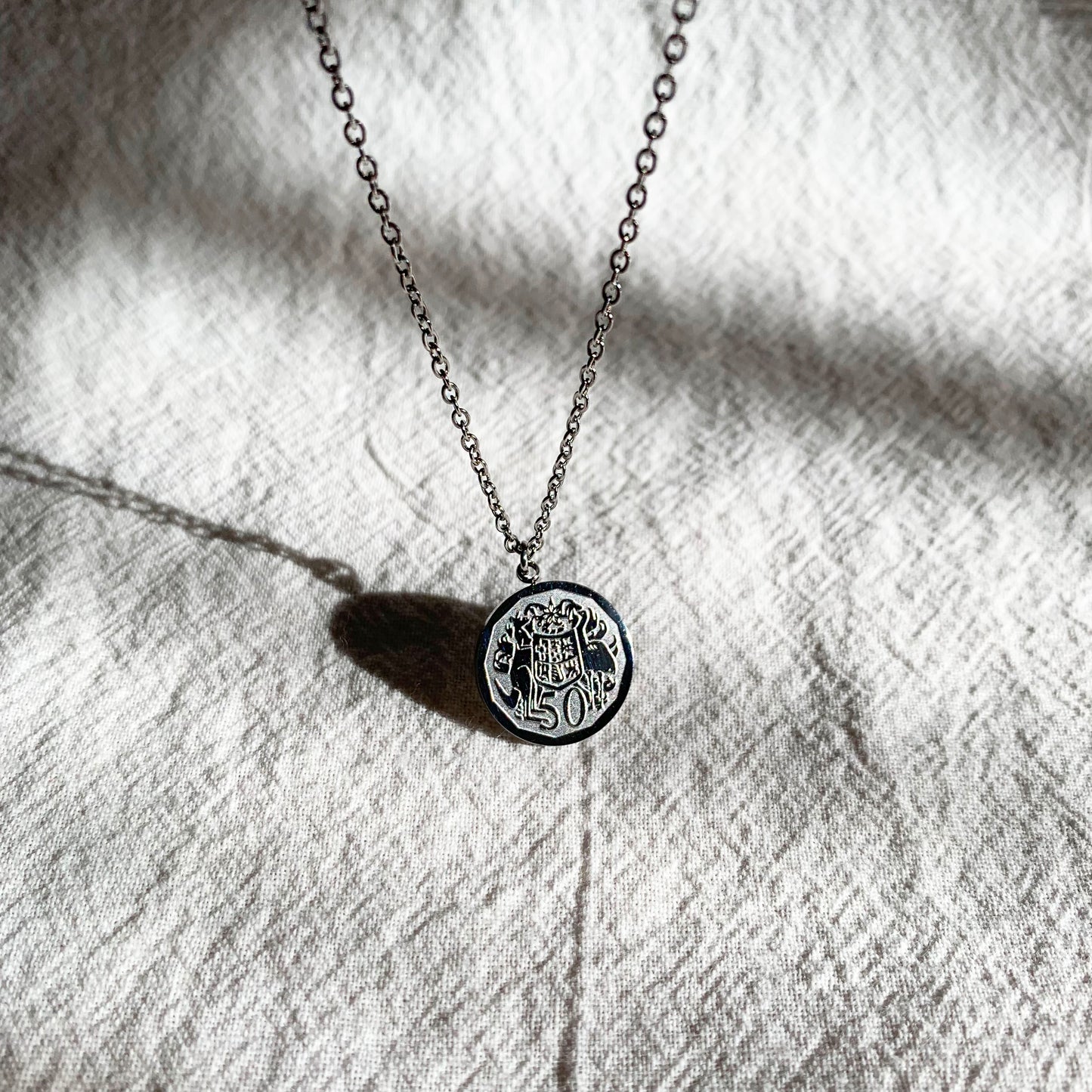 Surgical Single Chain Coin Necklace