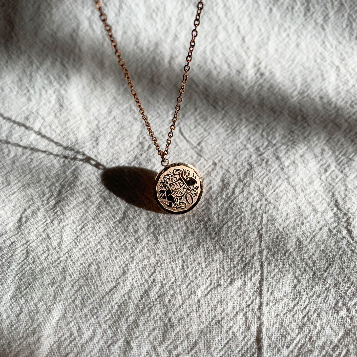 Surgical Single Chain Coin Necklace