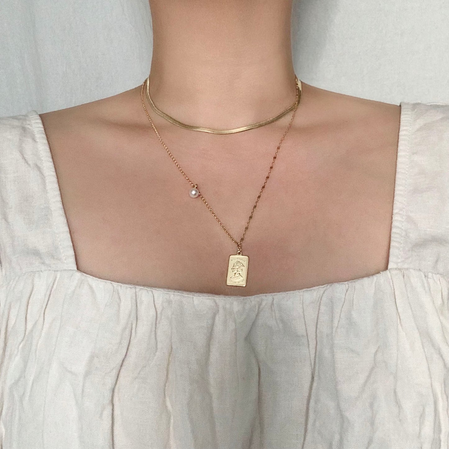 Herringbone Chain Layered Necklace