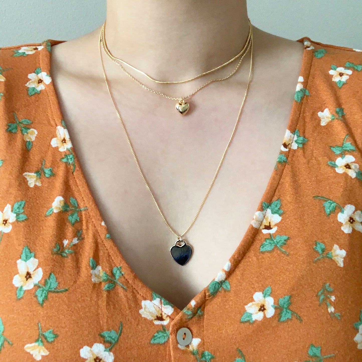 Heart 3-Row Layered Necklace