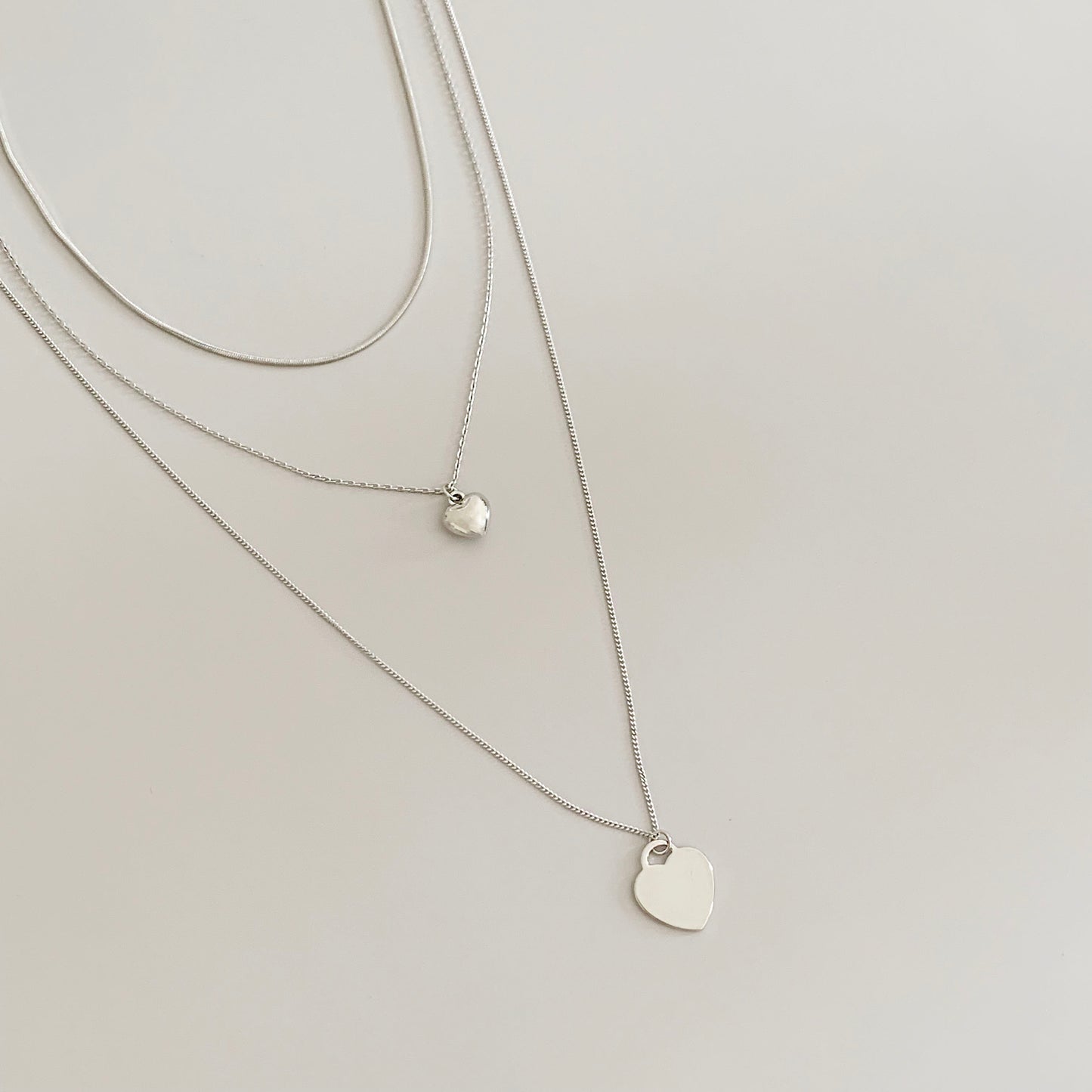 Heart 3-Row Layered Necklace