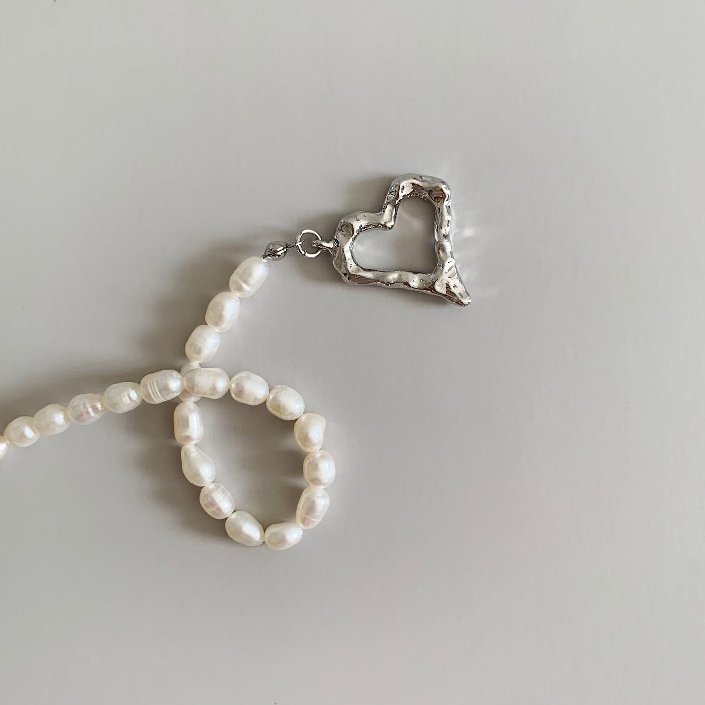 Freshwater Pearl Heart T-Bar Bracelet