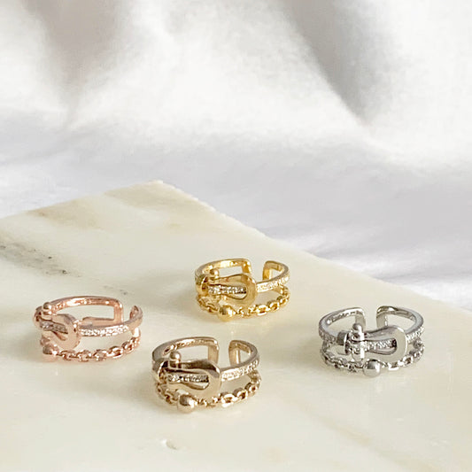 Horseshoes Two-row Ring