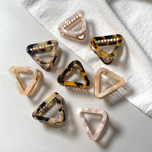 Triangle Marbled Mini Claw Clip